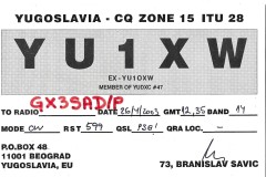 YU1XW - 26/07/2003 - 20M - CW - 599