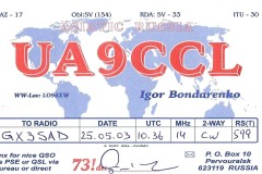 UA9CCL - 25/05/2003 - 20M - CW - 599