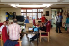 Chatting in the background!